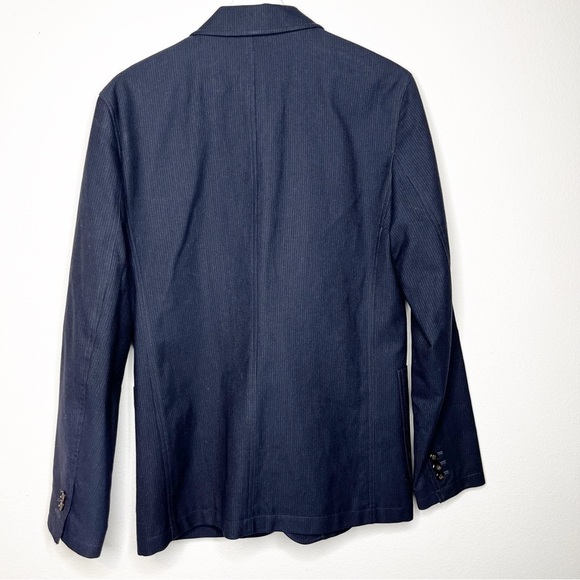 NWT J. Crew Wallace & Barnes Chore Blazer Italian Wool Cotton Navy Blue Stripe - Picture 6 of 10